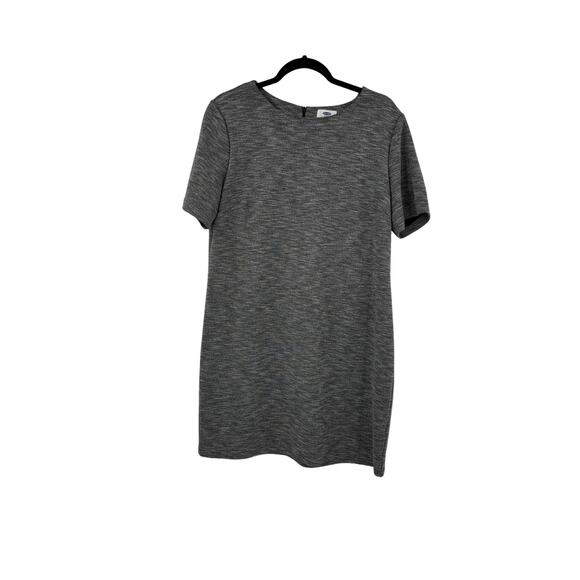 Old Navy Dress Womens Large Short Sleeve Ponte Shift Heather Grey Zip Back Knit - Picture 1 of 5